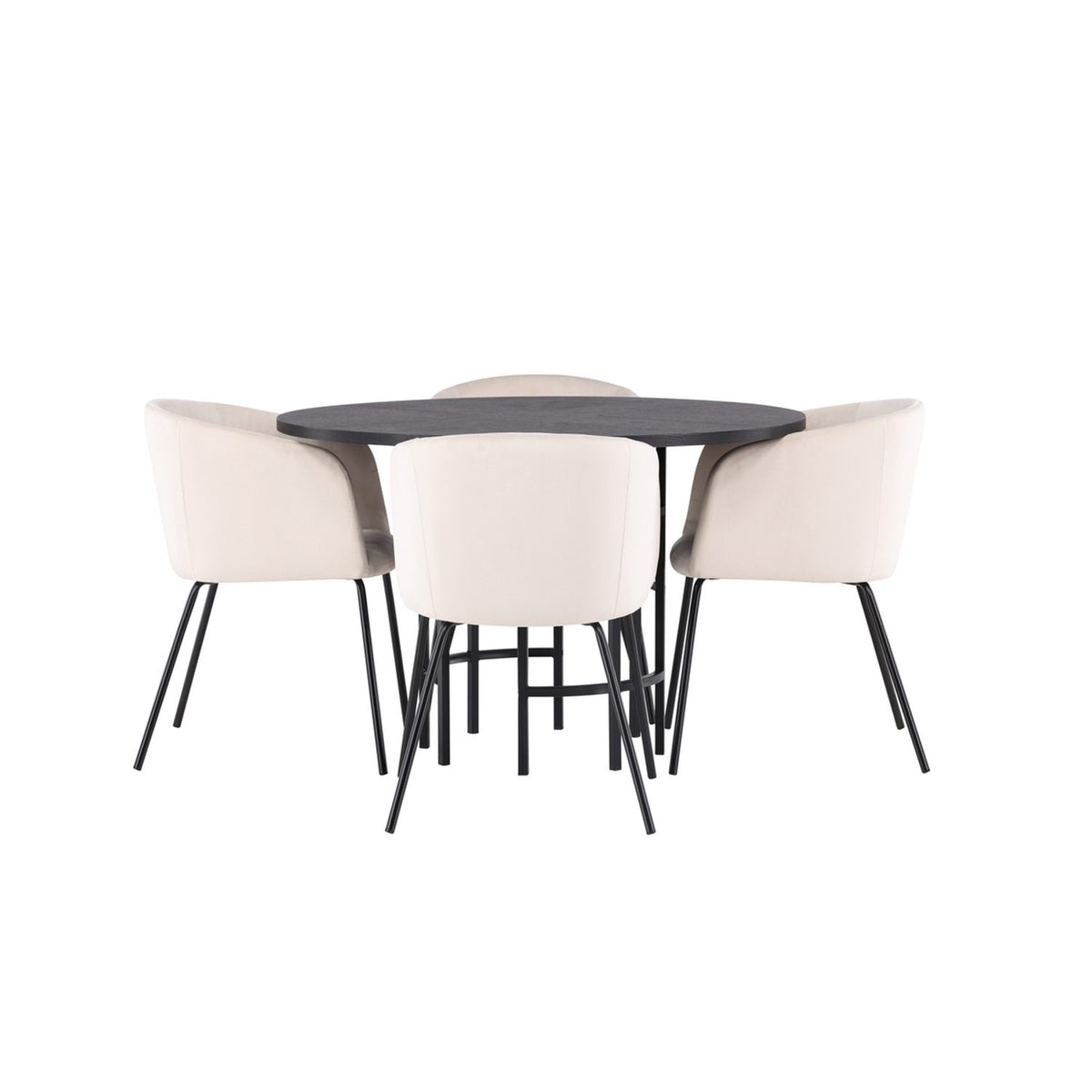 Copenhagen, Berit Rund matgrupp Beige, Svart, Svart, ⌀115