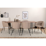 Uno, Berit Rektangulär matgrupp Beige, Svart, Svart,Natur, 200 x 90