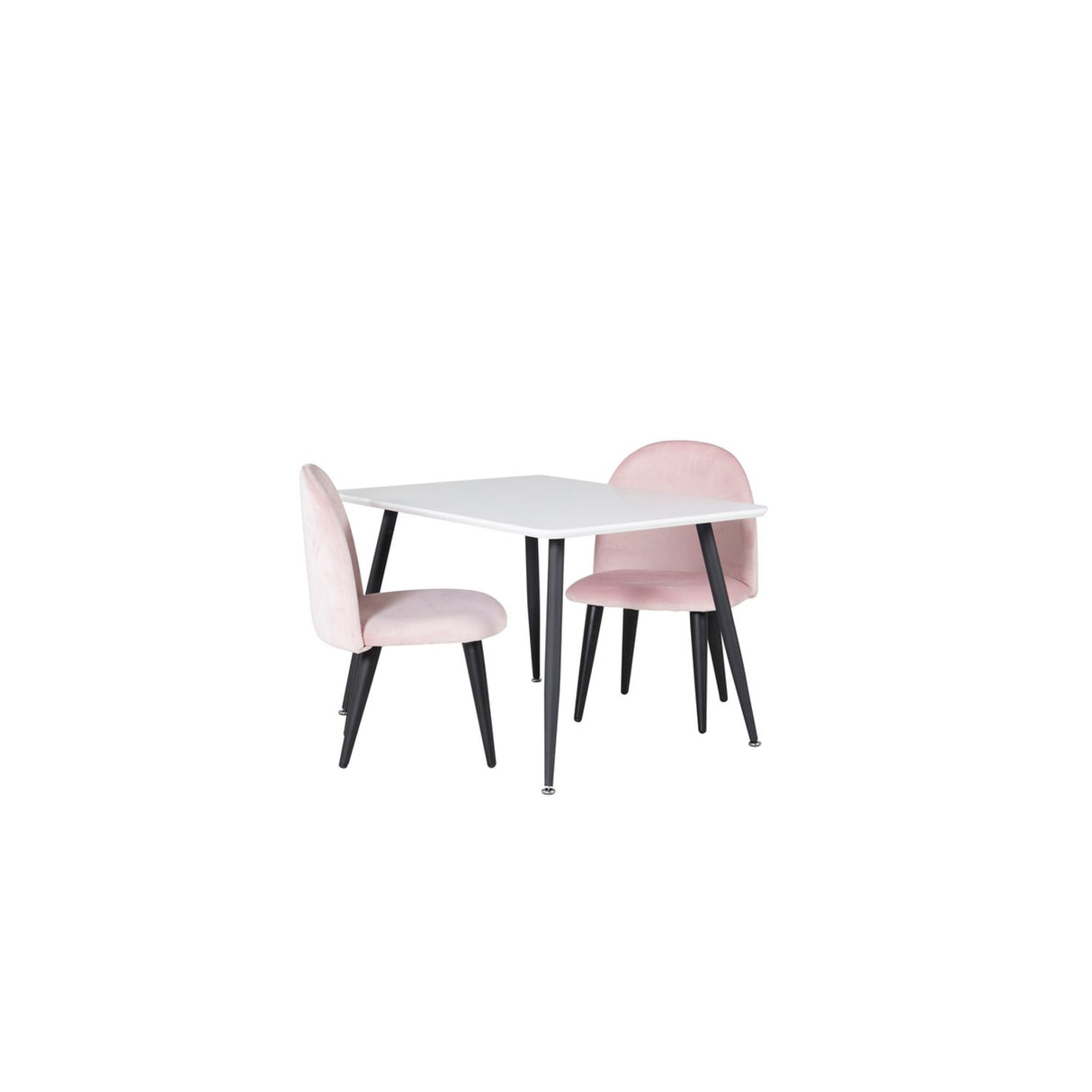 Polar, Velvet Rektangulär matgrupp Svart,Rosa, Svart,Vit, 50 x 80 x 60