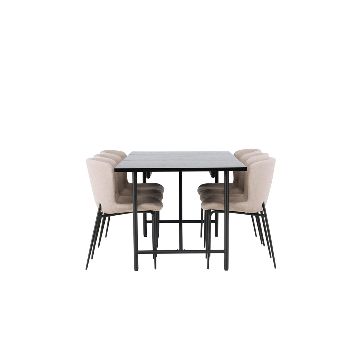 Astrid, Modesto Rektangulär matgrupp Beige,Svart, Svart, 200 x 90