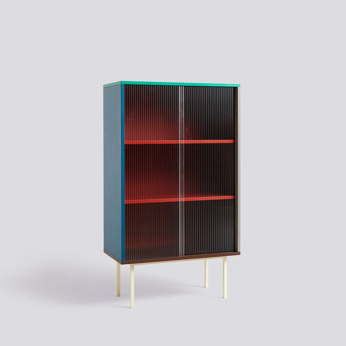 Colour Cabinet med glasdörrar högt 75 × 39 × 130 cm Skåp Multi