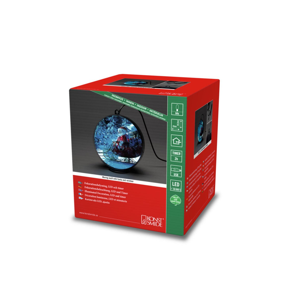 Dekorationsboll 180 cm USB Tmer 2h Stående Ljusdekoration Inne 15 cm, Renar