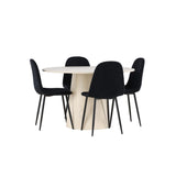 Lanzo, Polar Rund matgrupp Svart, Vitlaserad, ⌀120