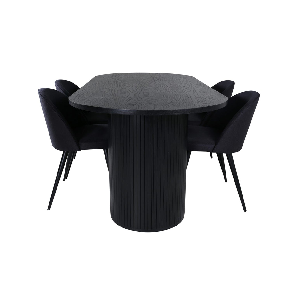 Bianca, Velvet Oval matgrupp Svart, Svart, 200 x 90