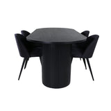 Bianca, Velvet Oval matgrupp Svart, Svart, 200 x 90