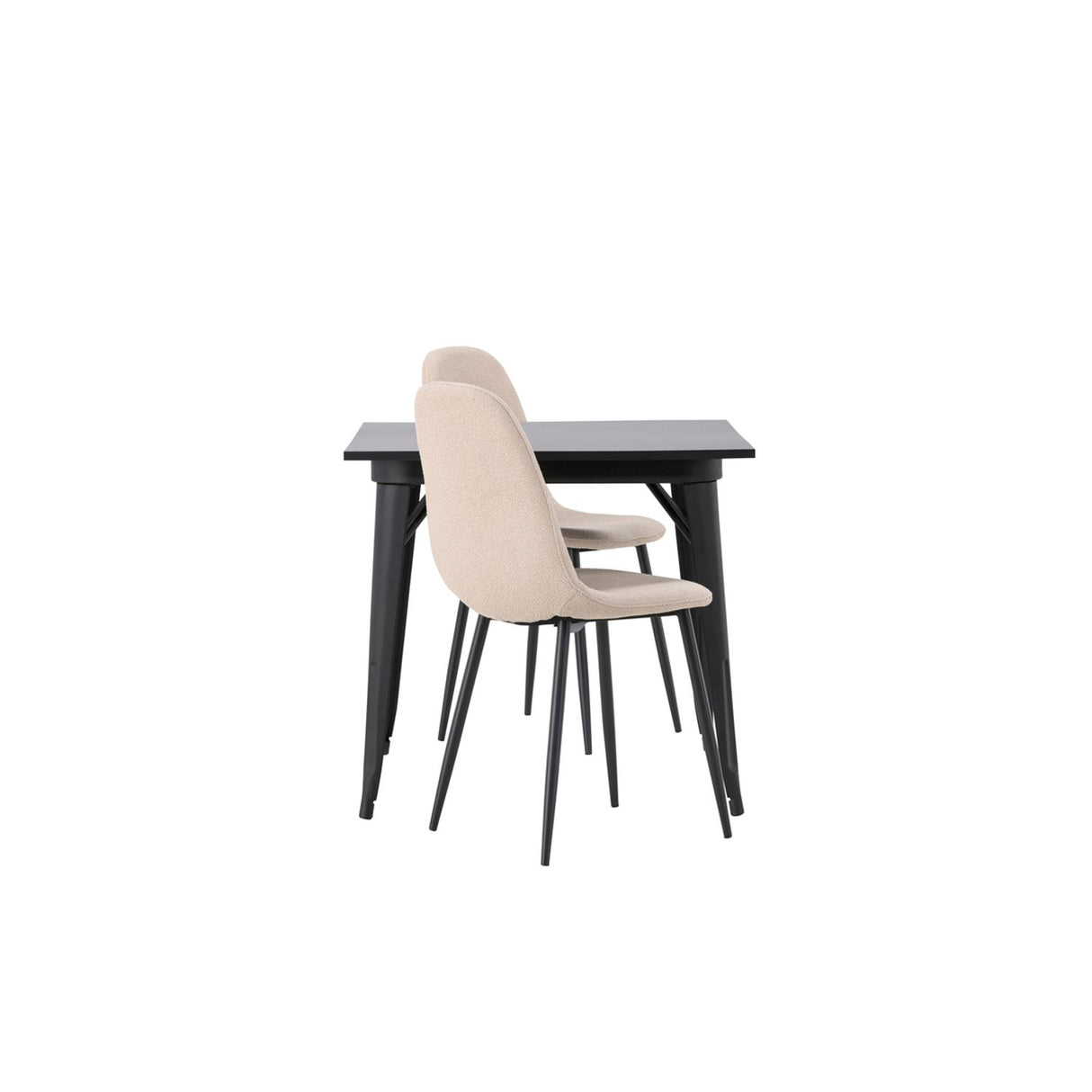 Tempe, Polar Rektangulär matgrupp Beige,Svart, Svart, 80 x 80