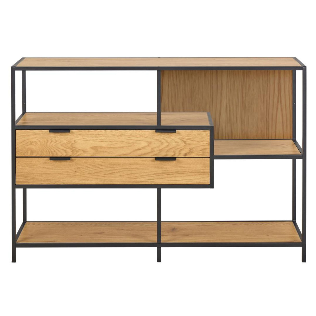 Notting Hill Bokhylla med 2 Lådor 78x114x35 cm Ek