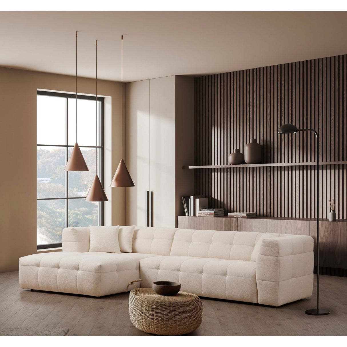 Vaduz Corner (300-150 x 100 x 72 cm) Beige Hörnsoffa Vänster