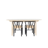 Andy, Alfons Ovalt matgrupp Svart, beige, Vitlaserad, 180 x 90