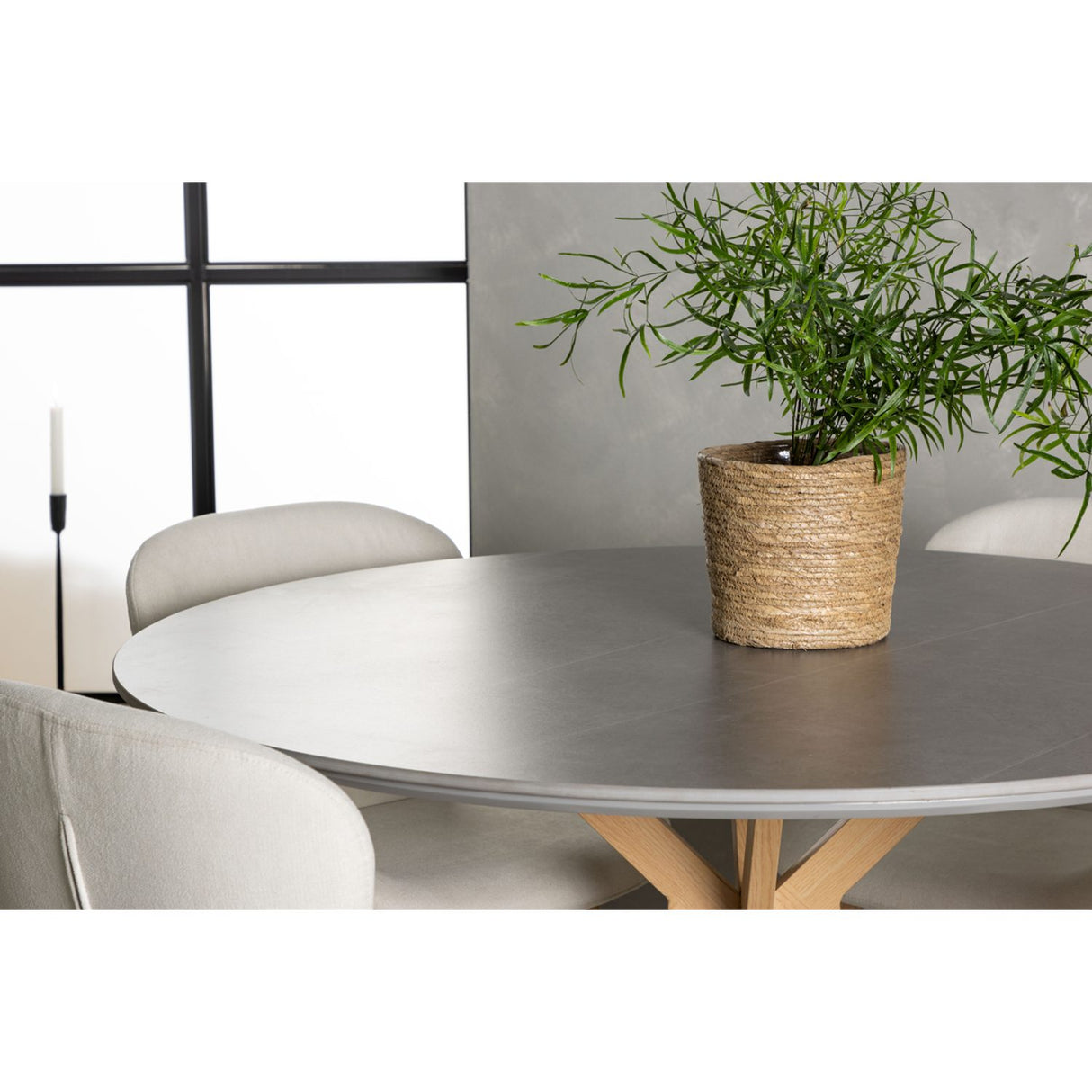 Piazza, Lilja Rund matgrupp Beige, Natur, Grå, ⌀120