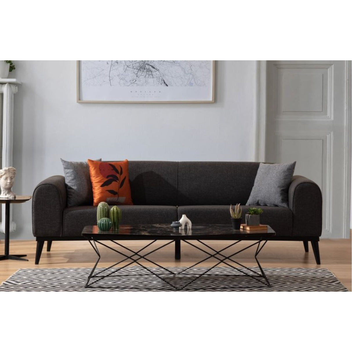 Lima 3-sits (220 x 84 x 77 cm) 3-sits bäddsoffa Antracit
