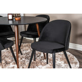 Plaza, Velvet Rund matgrupp Svart, Svart, 4st