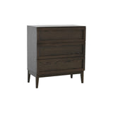 Stryn med 3 Lådor Byrå Brunlackad Ek