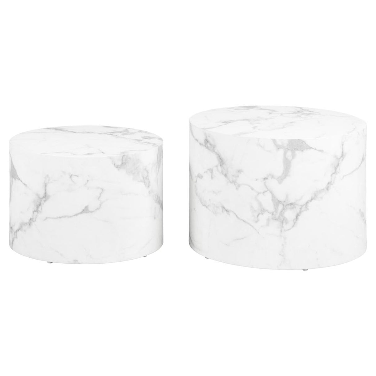 Dijon Soffbord Rund 40x58x58 cm Vit Carrara