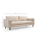 Rom (215 x 90 x 70 cm) 3-sitssoffa Beige