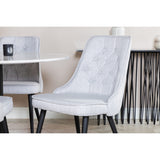 Estelle, Velvet Deluxe Rund matgrupp Svart,Ljusgrå, Svart, vit, ⌀106