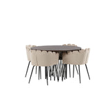 Stone, Limhamn Rund matgrupp Beige,Svart, Svart, mocka, ⌀120