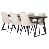 Jakarta, Velvet Deluxe Rektangulär matgrupp Beige, Svart, Svart,Natur, 200 x 90