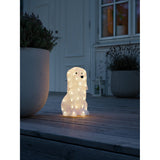 Hund akryl 31cm 40 LED Ljusdekoration Ute