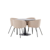 Glade, Berit Rund matgrupp Beige, Svart, Svart, ⌀100