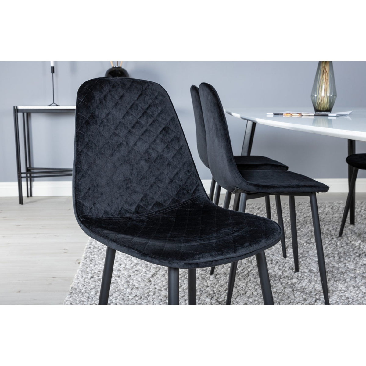Polar Matstol Svart, Polyester sammet, 53 x 88 x 46