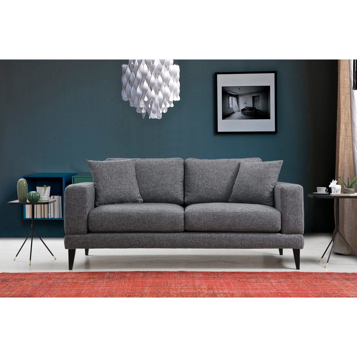 Helsingfors 2-sits (180 x 90 x 85 cm) Mörkgrå 2-sitssoffa