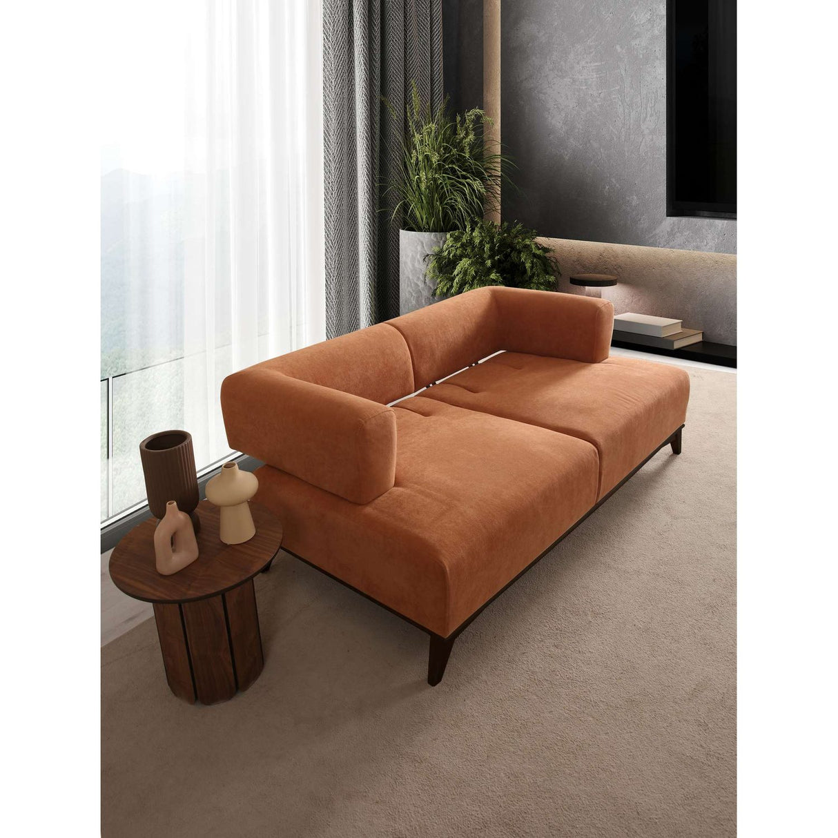 Atom 2-sits soffa Orange / Svart