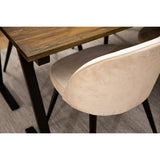 Jakarta, Sammet Rektangulär matgrupp Beige, Svart, Svart,Natur, 200 x 90