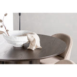 Olivia, Velvet Rund matgrupp Beige, Svart, Mocka, ⌀110