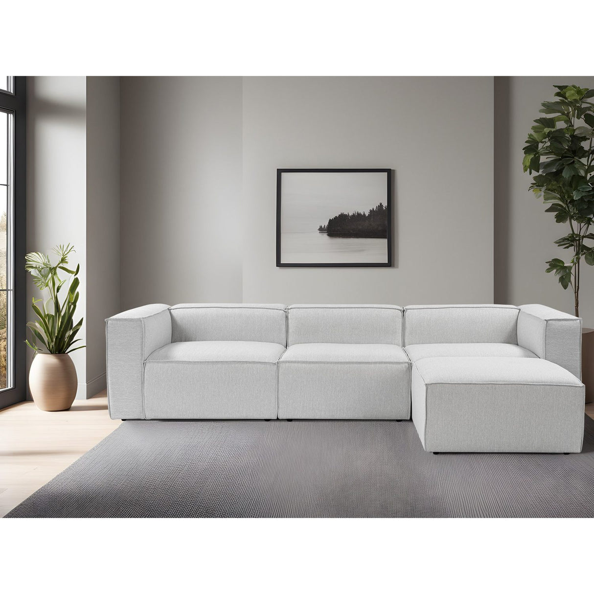 Fora (297 x 66 x 190 cm) Hörnsoffa Grå