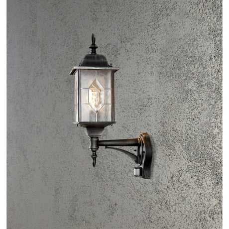 Milano E27 PIR Rörelsevakt Svart Vägglampa Ute
