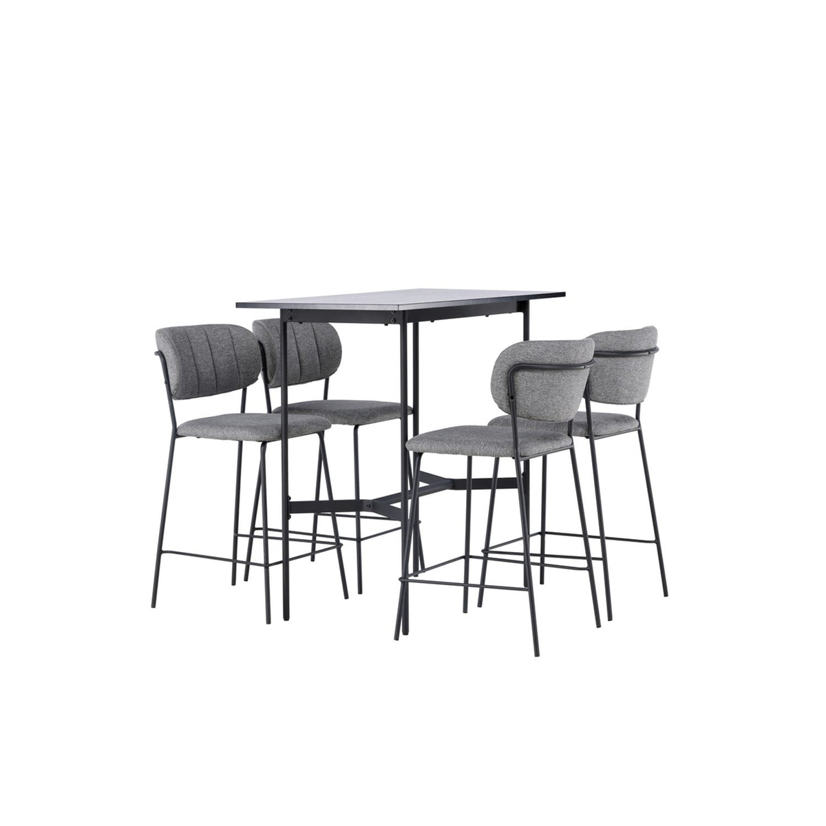 Rax, Bell Rektangulär matgrupp Svart,Grå, Svart, 120 x 60