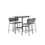 Rax, Bell Rektangulär matgrupp Svart,Grå, Svart, 120 x 60