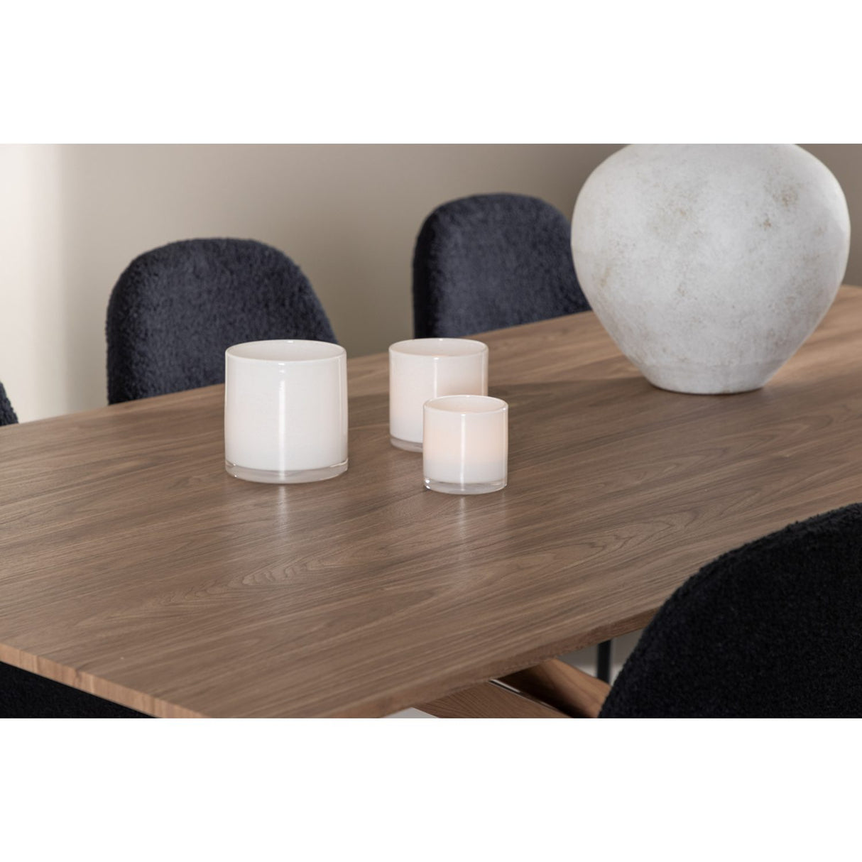 Piazza, Polar Rektangulär matgrupp Svart, Mocka, 180 x 90