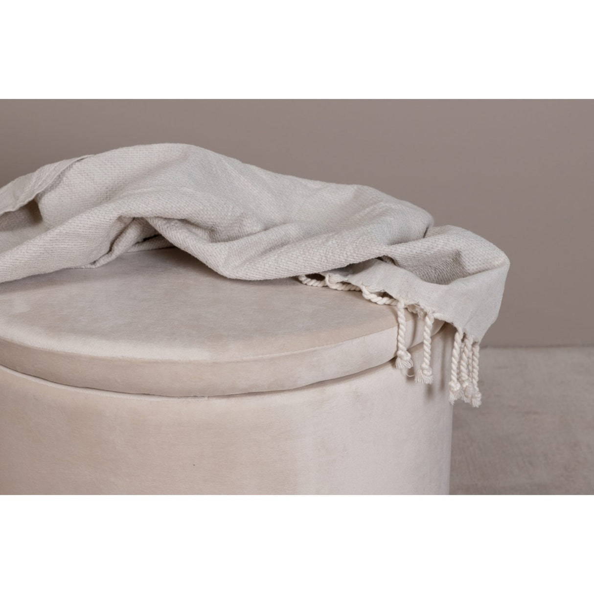 Dunken Puff Beige, Polyestersammet