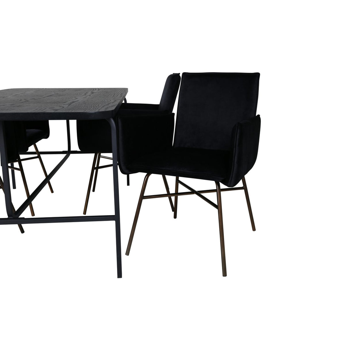 Uno, Petra Rektangulär matgrupp Svart, Svart, 200 x 90