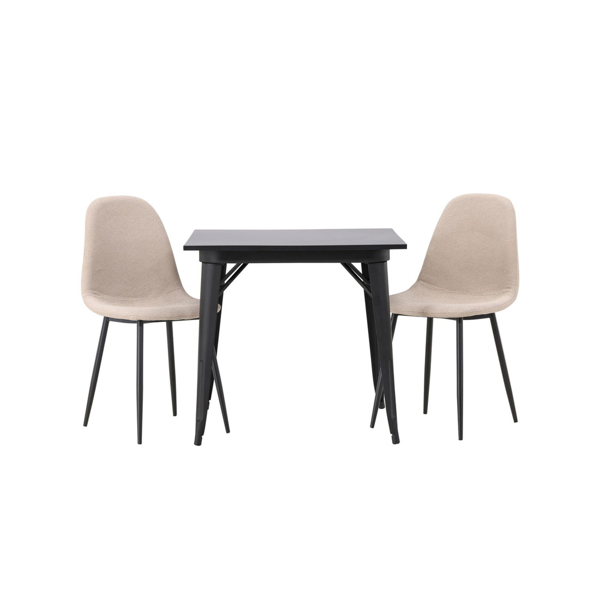 Tempe, Polar Rektangulär matgrupp Beige,Svart, Svart, 80 x 80