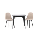 Tempe, Polar Rektangulär matgrupp Beige,Svart, Svart, 80 x 80