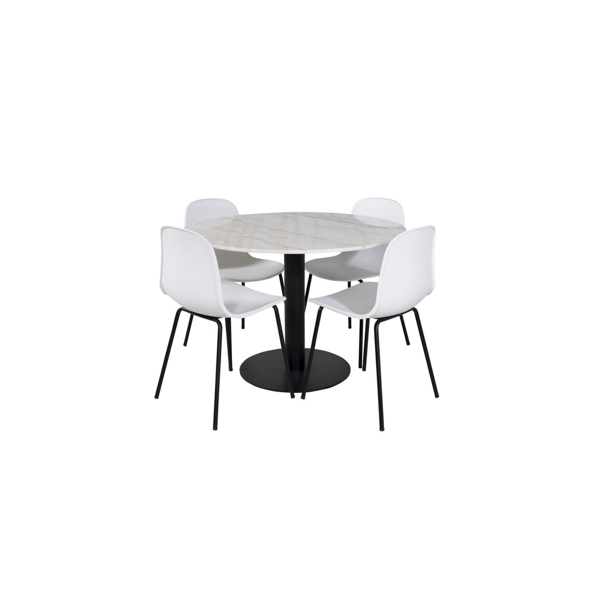 Estelle, Arctic Rund matgrupp Svart, vit, Svart, vit, ⌀106