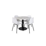 Estelle, Arctic Rund matgrupp Svart, vit, Svart, vit, ⌀106