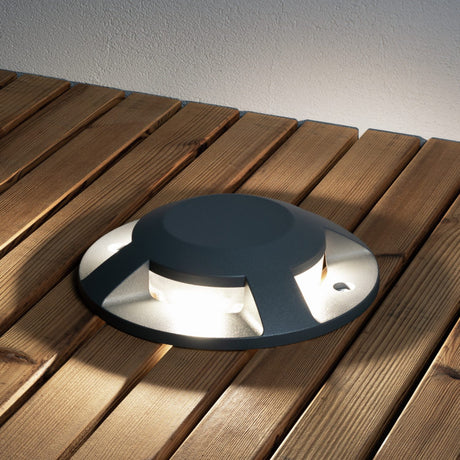 Mark/Deck LED Mörkgrå Spotlight Ute 12W, 4-vägs