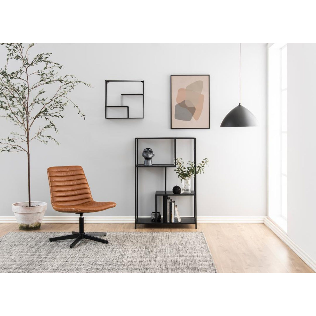 Seaford Bokhylla Asymmetrisk 114x77x35 cm Svart