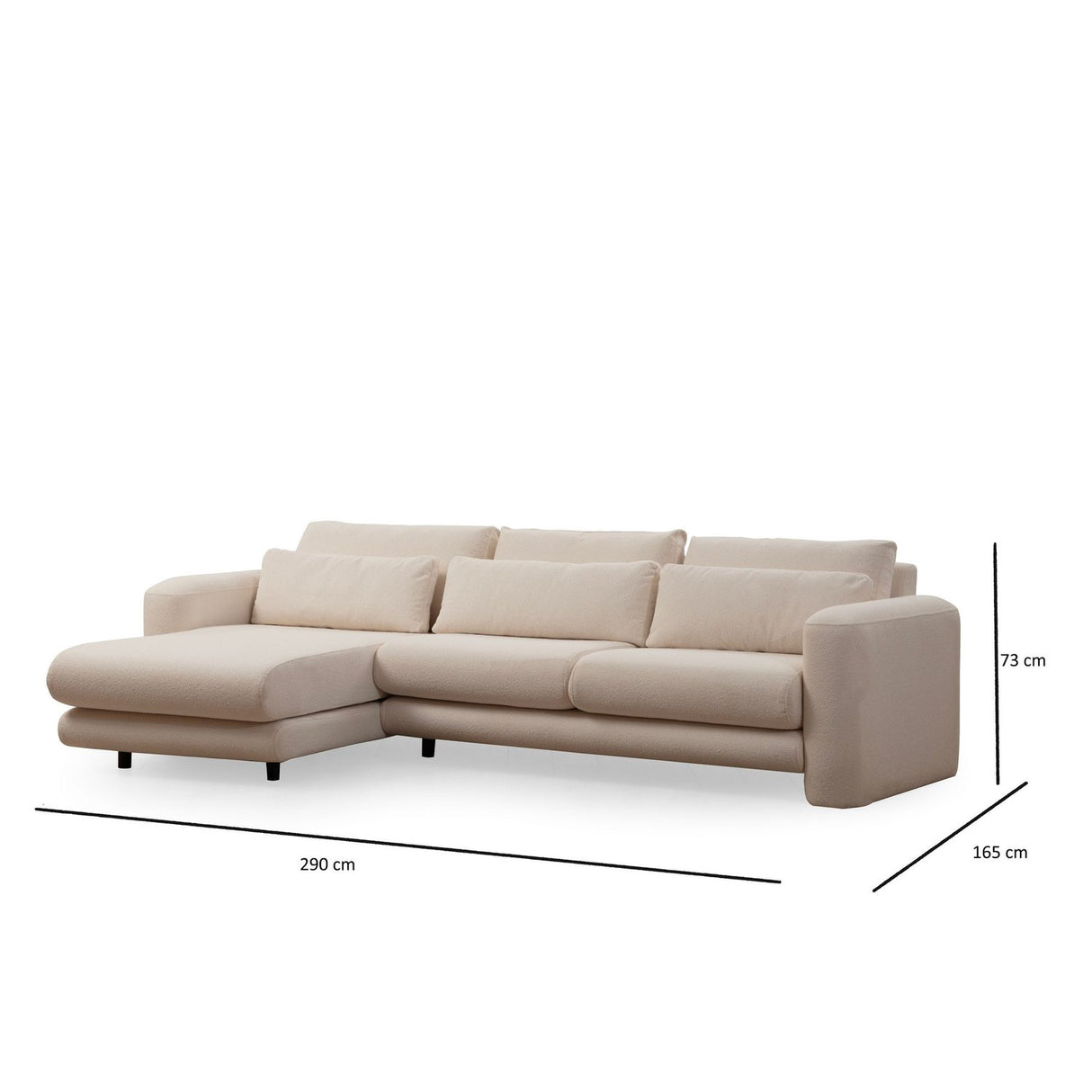 Essaouira hörn (290-165 x 97 x 73 cm) Hörnsoffa Kräm