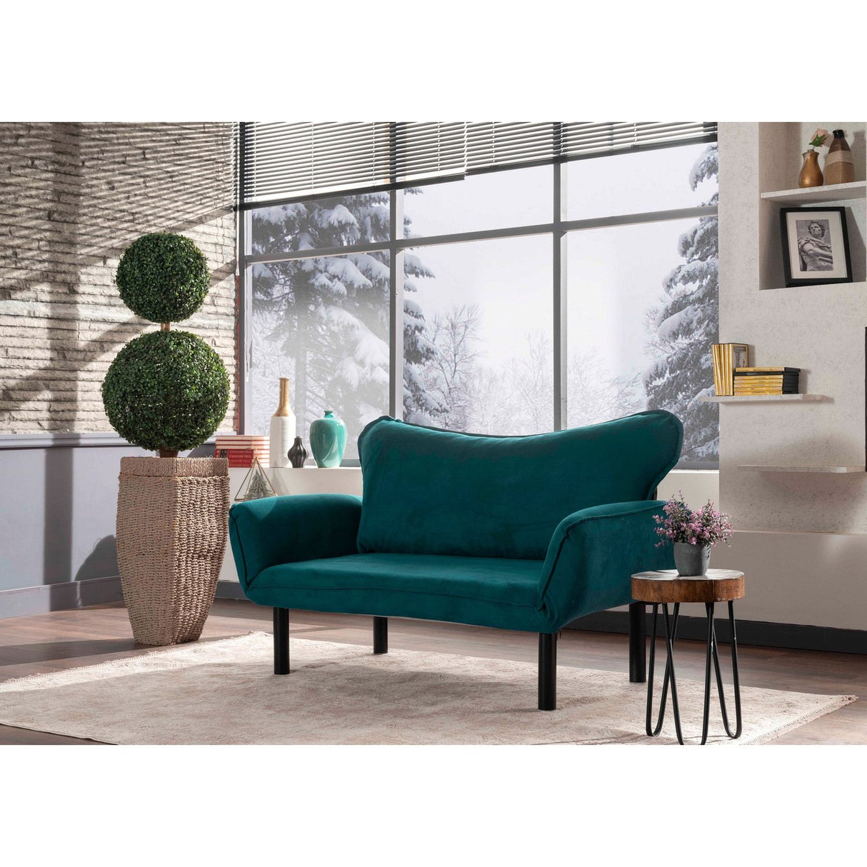 Chatto (150 x 75 x 70 cm) 2-sits bäddsoffa Petrolblå