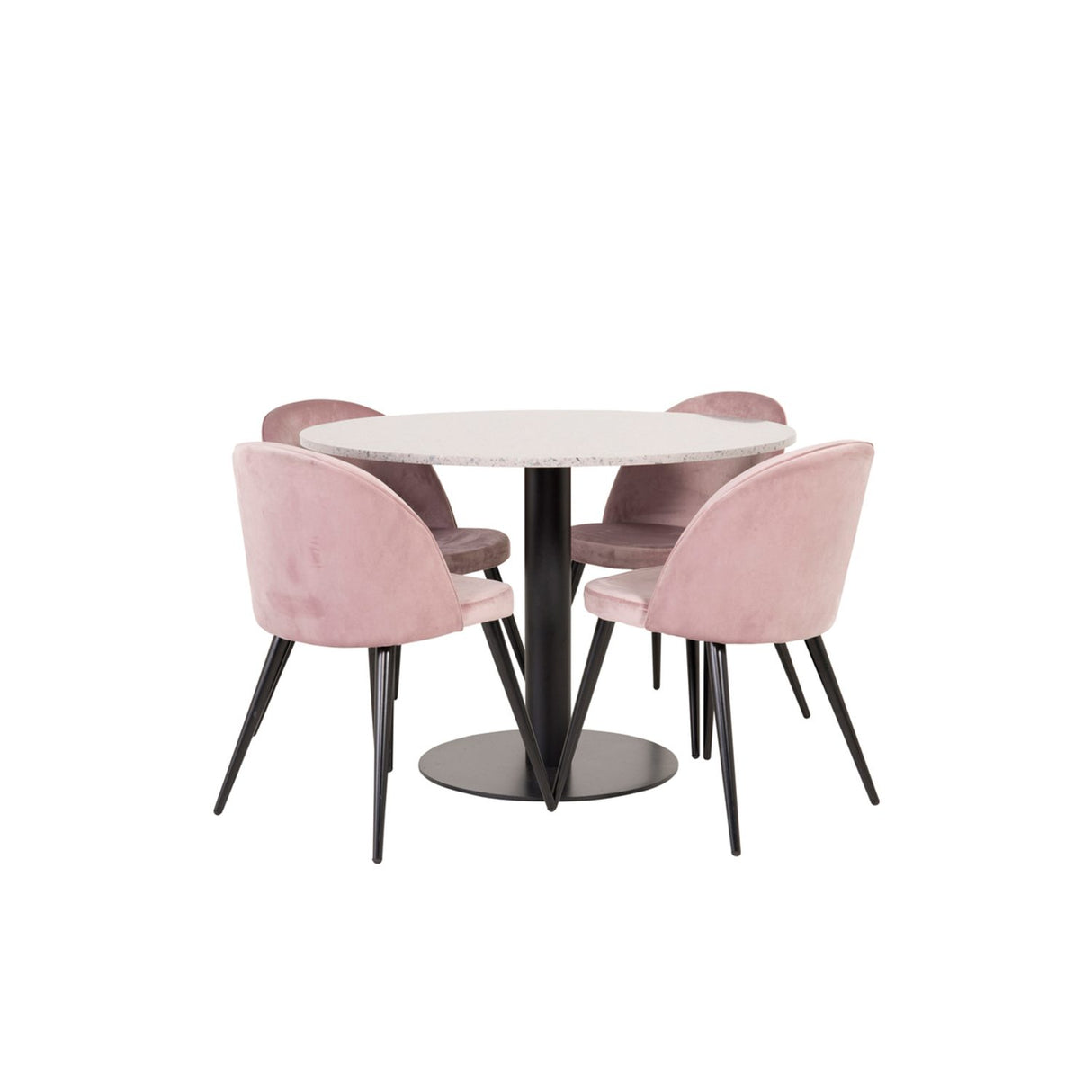 Razzia, Velvet Rund matgrupp Svart,Dammig rosa, Svart,Grå, ⌀106