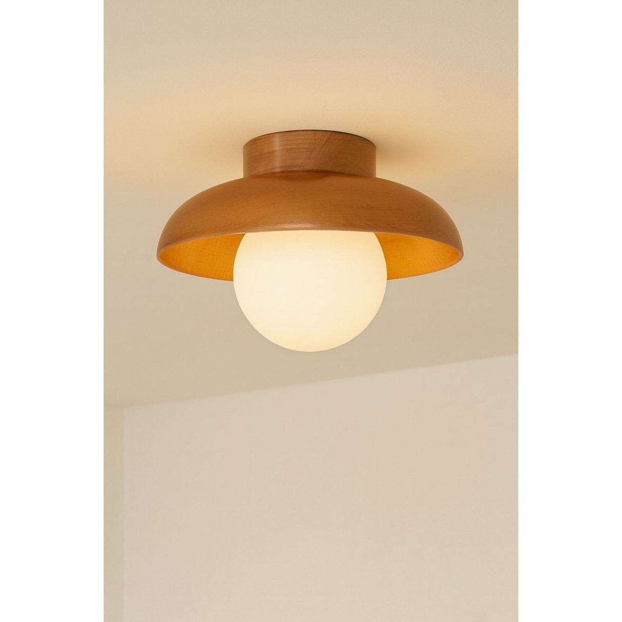 Hand-T (H 24 cm) Vägglampa Ek vit