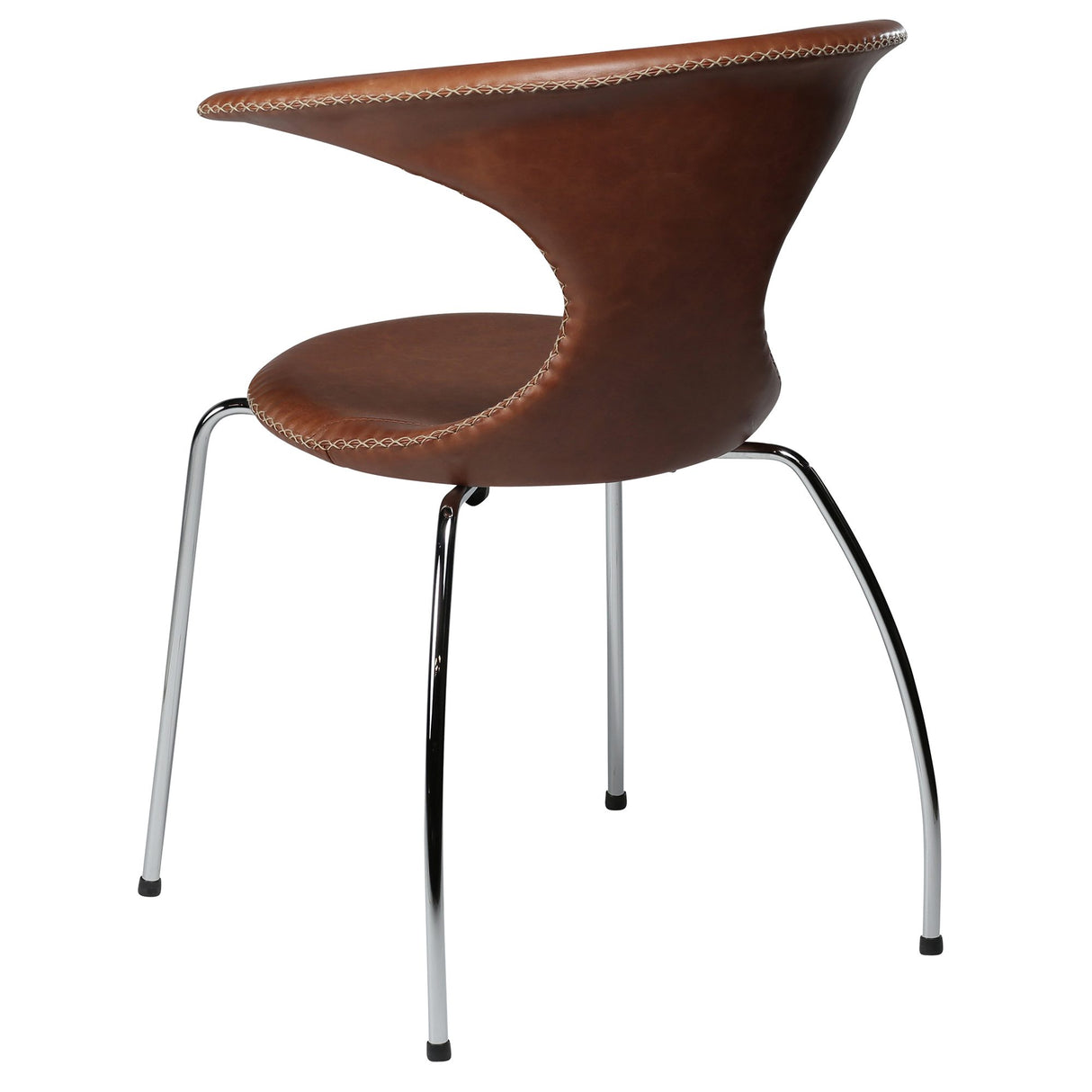 Flair Stol Light Brown Leather, Chrome