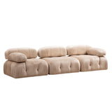 Helsinki 3-sits (288 x 95 x 75 cm) Sammet 3-sitssoffa Creme