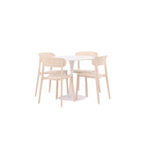 Hamden, Åstol Rund matgrupp Beige, Vit, ⌀80