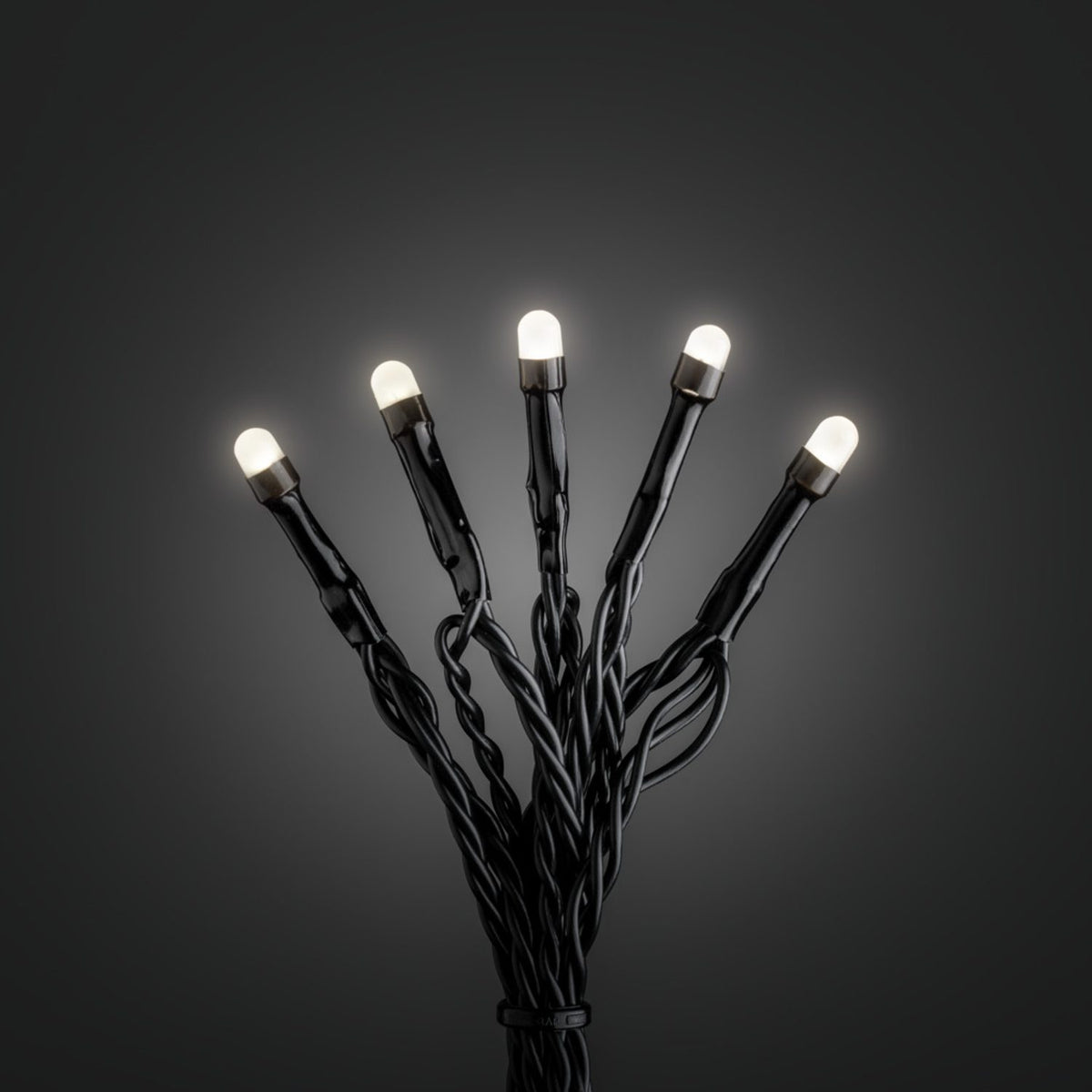 LED Frostad topp svart kabel Ljusslinga Ute 40 Lampor (6.24m), Varmvit